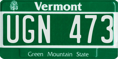 VT license plate UGN473