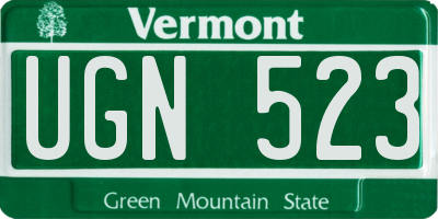 VT license plate UGN523