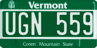 VT license plate UGN559