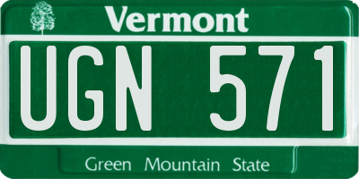 VT license plate UGN571