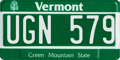 VT license plate UGN579