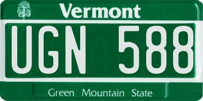 VT license plate UGN588