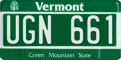 VT license plate UGN661