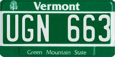 VT license plate UGN663