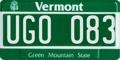 VT license plate UGO083