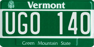 VT license plate UGO140