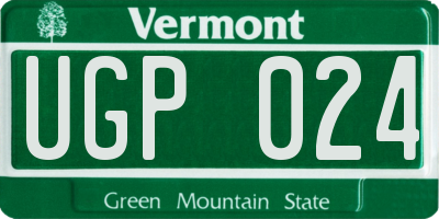 VT license plate UGP024