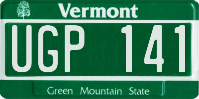 VT license plate UGP141