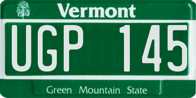 VT license plate UGP145