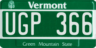 VT license plate UGP366
