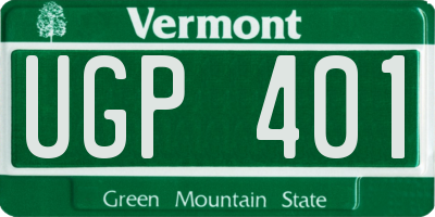 VT license plate UGP401