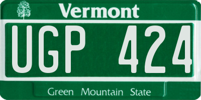 VT license plate UGP424