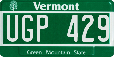 VT license plate UGP429