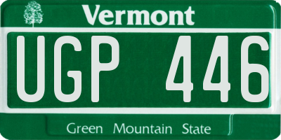 VT license plate UGP446