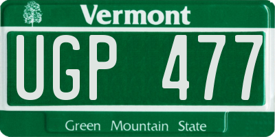 VT license plate UGP477