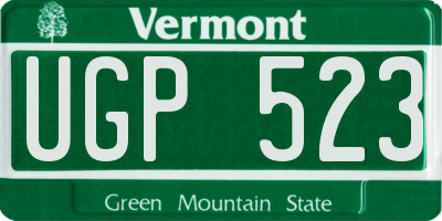 VT license plate UGP523