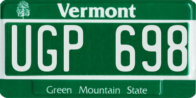VT license plate UGP698