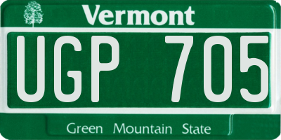 VT license plate UGP705