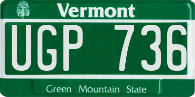 VT license plate UGP736
