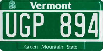 VT license plate UGP894