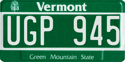 VT license plate UGP945