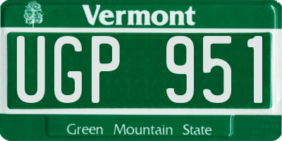 VT license plate UGP951