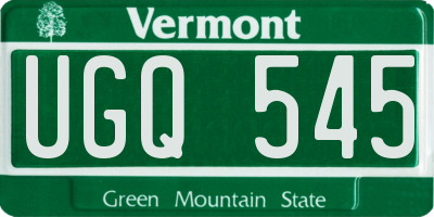 VT license plate UGQ545