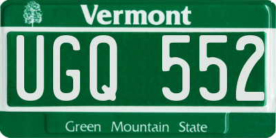 VT license plate UGQ552