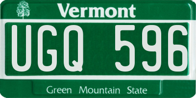 VT license plate UGQ596