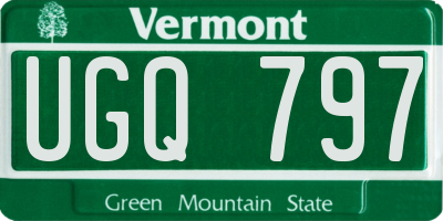 VT license plate UGQ797