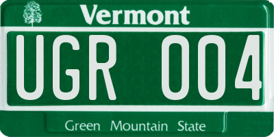 VT license plate UGR004