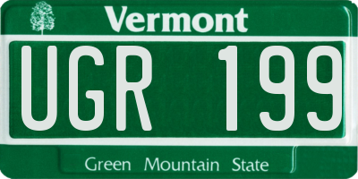 VT license plate UGR199