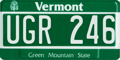 VT license plate UGR246