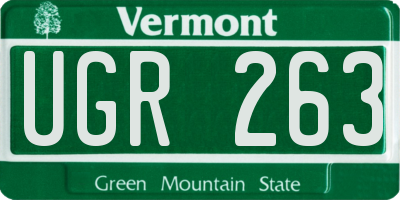 VT license plate UGR263