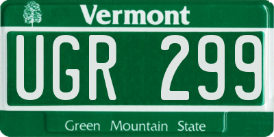 VT license plate UGR299