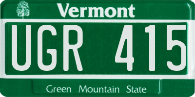 VT license plate UGR415