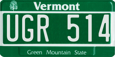 VT license plate UGR514