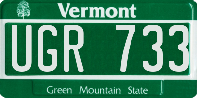 VT license plate UGR733