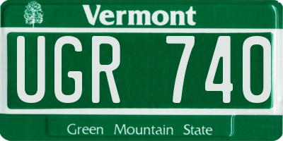 VT license plate UGR740
