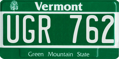 VT license plate UGR762