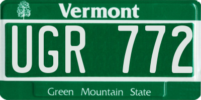 VT license plate UGR772