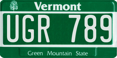 VT license plate UGR789