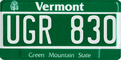 VT license plate UGR830