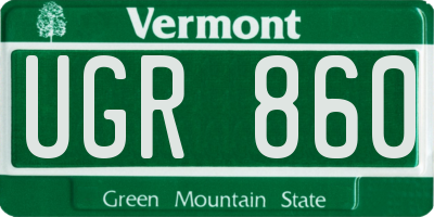 VT license plate UGR860
