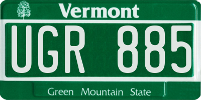 VT license plate UGR885