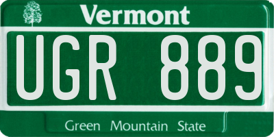 VT license plate UGR889