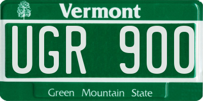 VT license plate UGR900