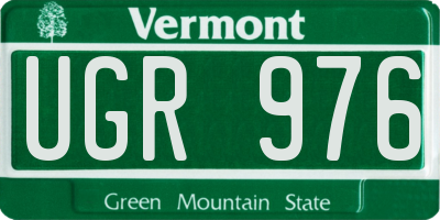 VT license plate UGR976