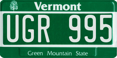 VT license plate UGR995