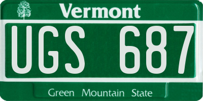 VT license plate UGS687